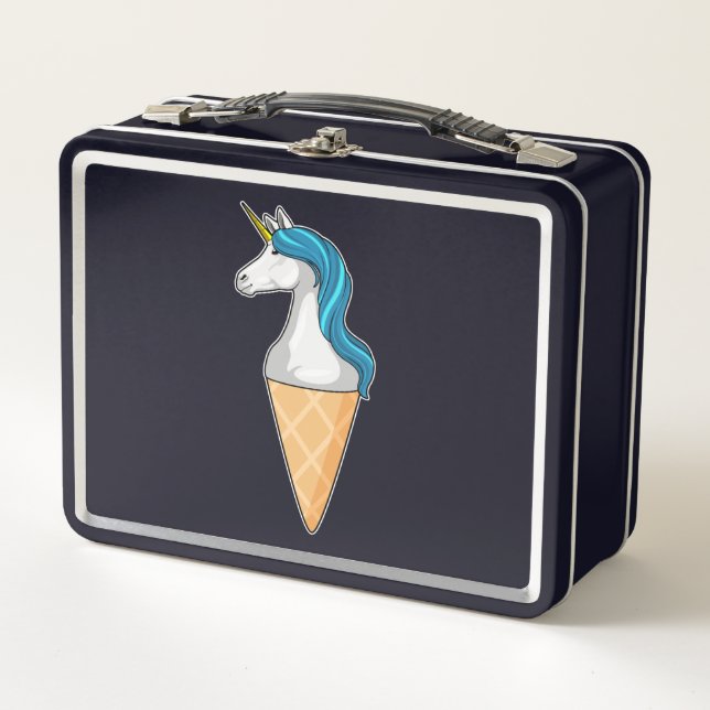Lunch Box Unicorne avec crème glacée gaufre (Devant)