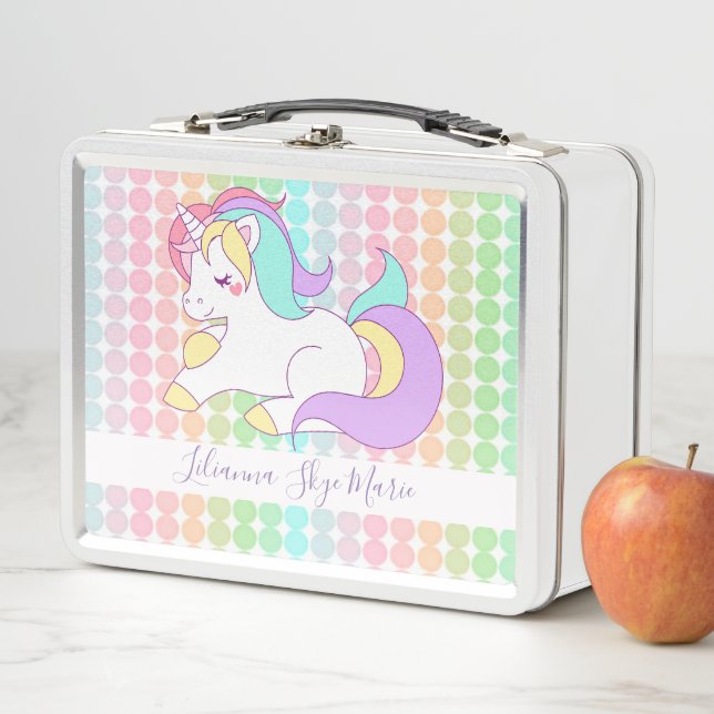 Lunch Box Unicorne et Pois (En situation)