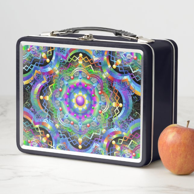 Lunch Box Univers Mandala Couleurs Psychédéliques (En situation)