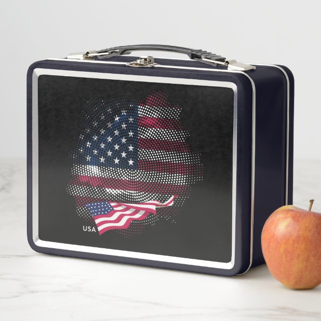 Lunch Box USA flag (En situation)