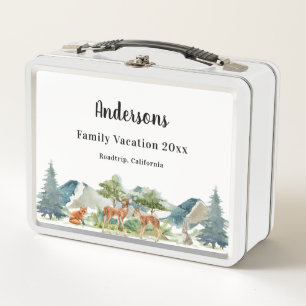 Lunch Box Vacances en famille bois forêt animaux cerfs