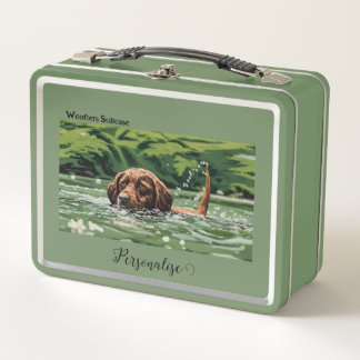 Lunch Box Vacances en laine de chien de chien Brown sur mesu