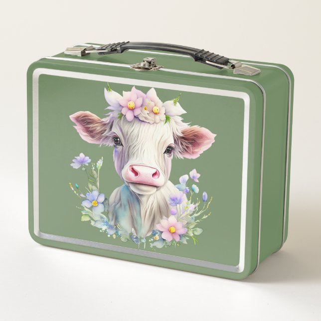 Lunch Box Vache mignonne dans la journée ensoleillée (Devant)