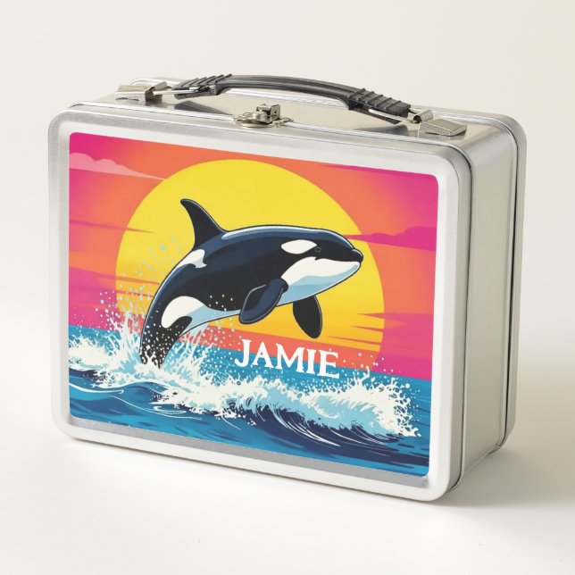 Lunch Box Vagues au lever du soleil de baleine orque (Devant)