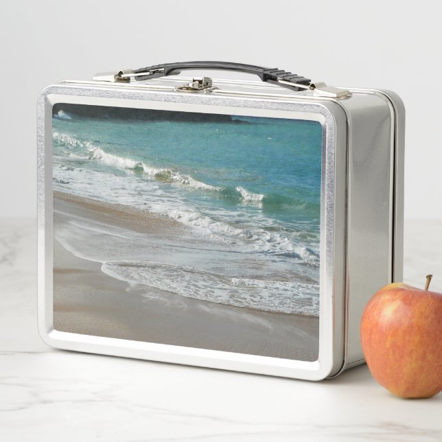 Lunch Box Vagues Léchant sur la Plage Océan Bleu Turquoise (En situation)