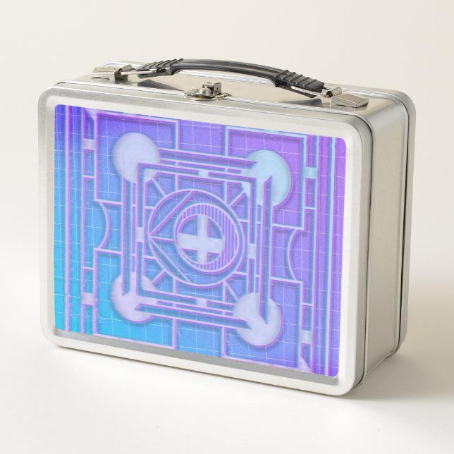 Lunch Box Vaporwave néon futuriste Abstrait géométrique (Devant)
