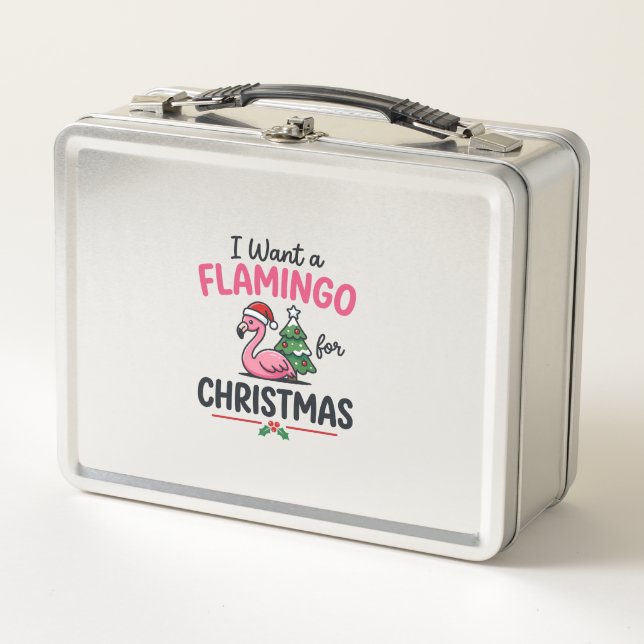 Lunch Box Vecteur de citation de Noël flamant rose (Devant)