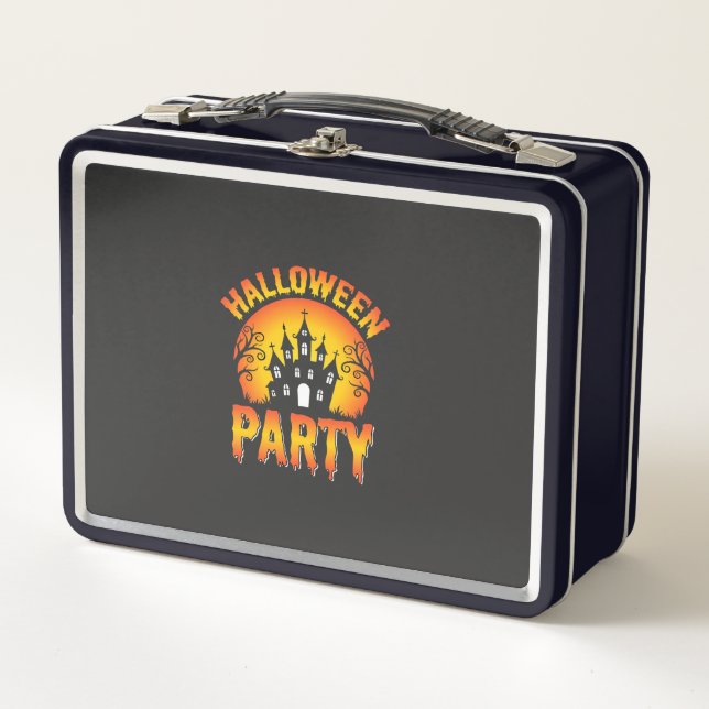 Lunch Box Vecteur de fête de maison hantée Halloween (Devant)