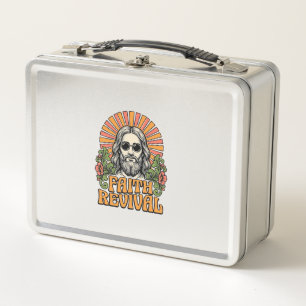 Lunch Box Vecteur de gravure chrétienne rétro Faith Revival
