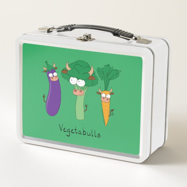 Lunch Box Vegetabulls Taureaux Légumes Boîte à Repas Drôle (Devant)