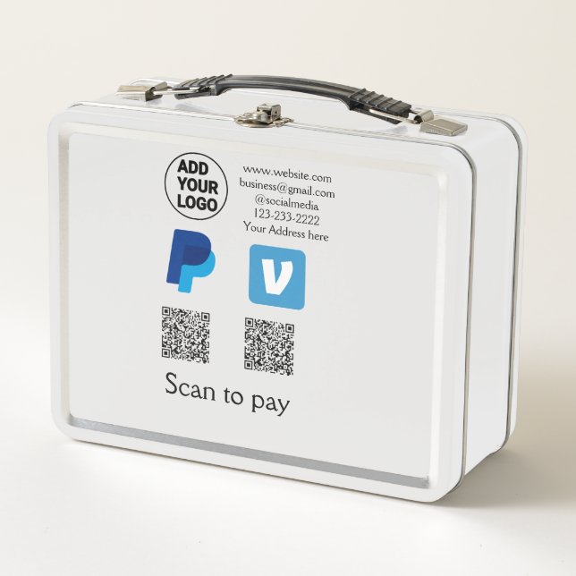 Lunch Box Venmo paypal scan pour payer ajouter q r code logo (Devant)