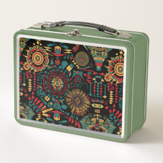 Lunch Box Vert écologique "Motifs inspirés du patrimoine" Ki