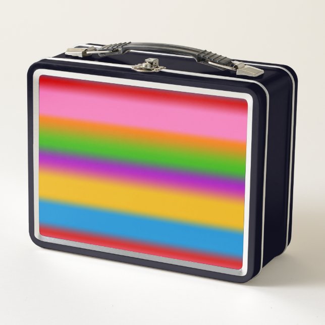 Lunch Box Vibrantes rayures dégradées arc-en-ciel multicolor (Devant)