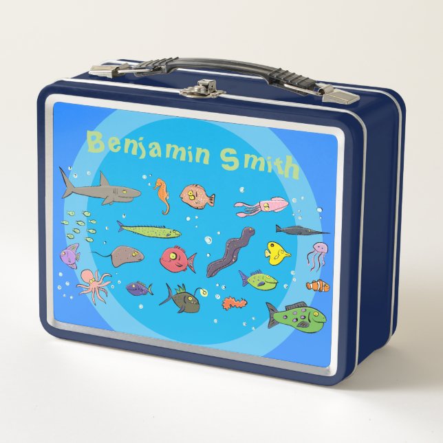 Lunch Box Vie sous-marine drôle dessin animé design boîte à  (Devant)