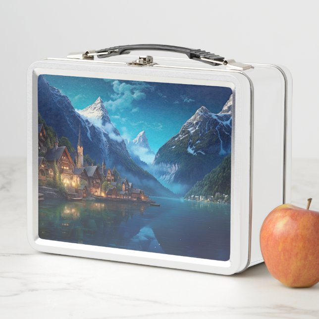 Lunch Box Village de charme dans les Alpes, Europe. (En situation)