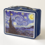 Lunch Box Vincent Van Gogh Starry Nuit Vintage Art<br><div class="desc">Vincent van Gogh Starry Night Art Peinture Starry Night est un tableau de l'artiste post-impressionniste néerlandais Vincent van Gogh. Le ciel bleu de la nuit est rempli de nuages tourbillonnants, d'étoiles et d'une lune brillante croissant. La Nuit étoilée est la seule nocturne de la série de vues depuis la fenêtre...</div>