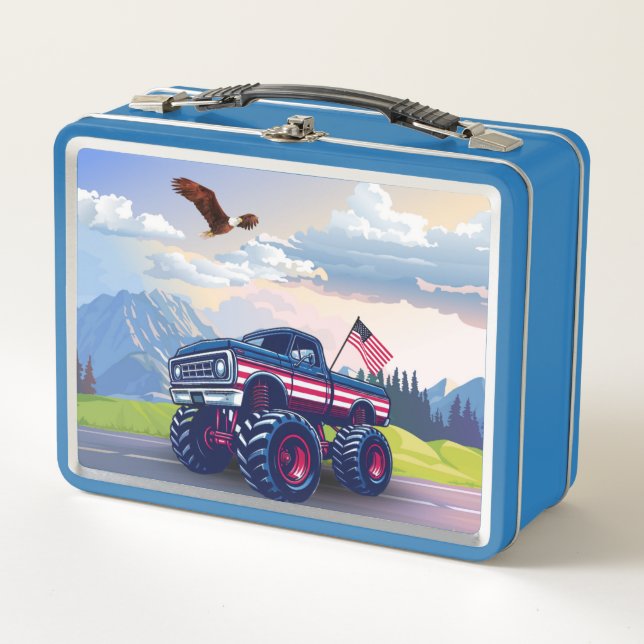 Lunch Box Vintage, camion monstre américain (Devant)