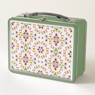 Lunch Box Vintage de fleurs du milieu du siècle atomique