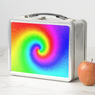 Lunch Box Vintage Hippie Boho Tie Dye Psychedelic Twirl
