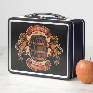 Lunch Box Vintage Lion Oak Baril Brasserie personnalisée
