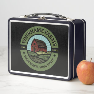 Lunch Box Vintage NOM AJOUT DE L'Étanche Campagne Agricole