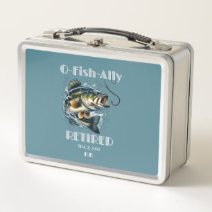 Lunch Box Vintage OFishAlly Retraité Gros Poisson Morde à l'