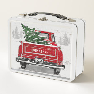Lunch Box Vintage Red Truck with Christmas Tree Ajouter un n