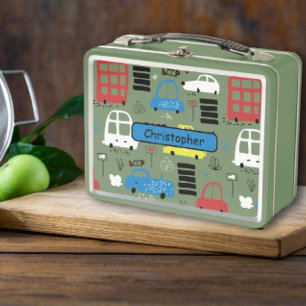 Lunch Box Vintage Rétro Mignonne École Cool Voitures griboui