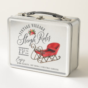 Lunch Box Vintage Village Sleigh Rides