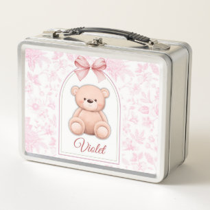 Lunch Box Violet Conception personnalisée d'ours en peluch