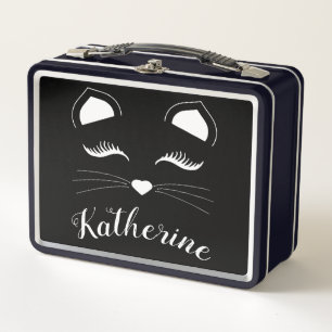 Lunch Box Visage de chat noir et blanc
