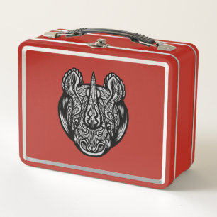 Lunch Box Visage de rhinocéros - Dessin de licorne potelée