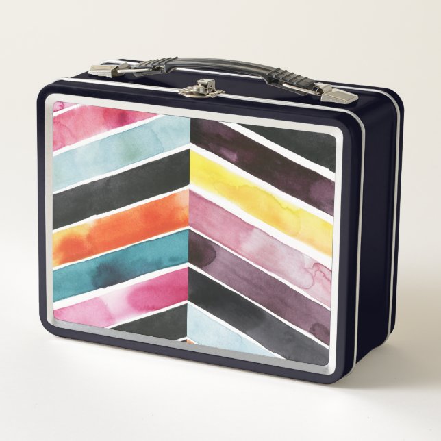 Lunch Box Vivid aquarelle Chevron I (Devant)