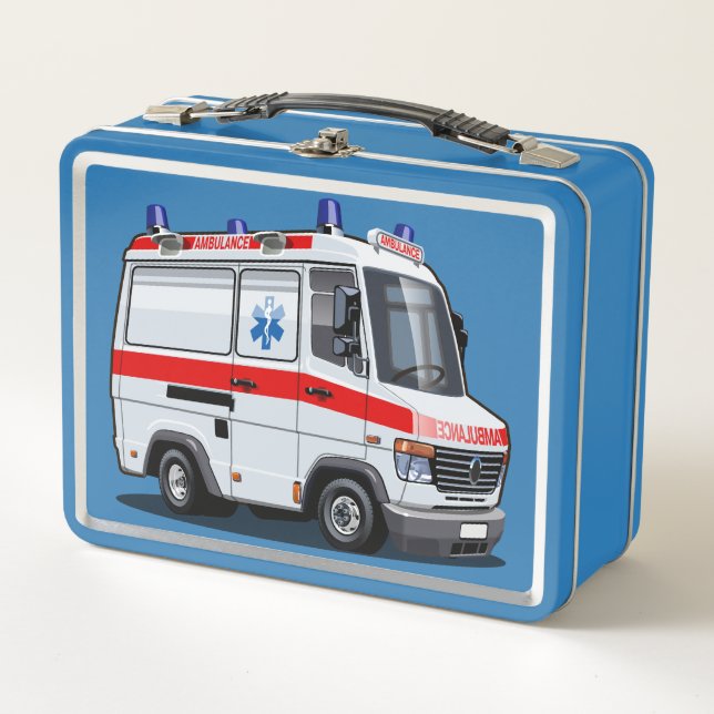 Lunch Box Voiture Ambulance Carton (Devant)