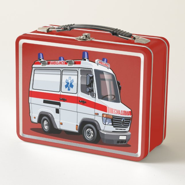 Lunch Box Voiture Ambulance Carton (Devant)