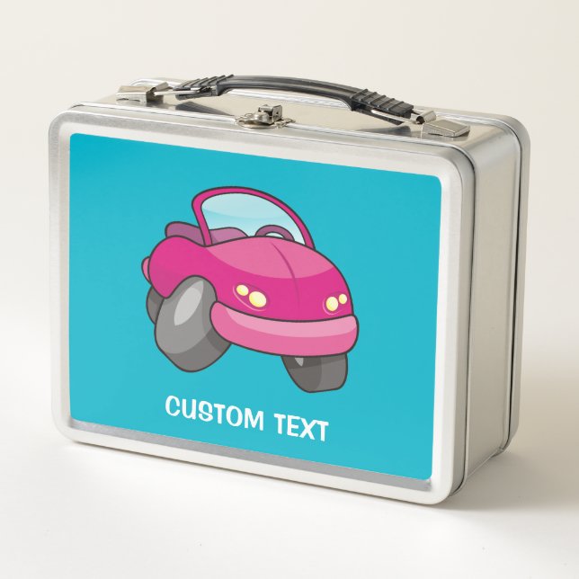 Lunch Box Voiture Carton Rose (Devant)