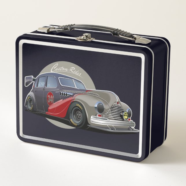 Lunch Box Voiture de course retro sci-fi personnalisée (Devant)