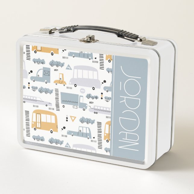 Lunch Box Voitures mignonnes dans le Motif de la circulation (Devant)