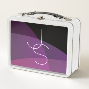 Lunch Box Vos initiales de chevauchement   Moderne violet et