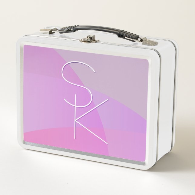Lunch Box Vos initiales qui se chevauchent | Géométrique ros (Devant)
