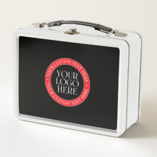 Lunch Box Votre logo ou autre image   Noir Rouge & Blanc