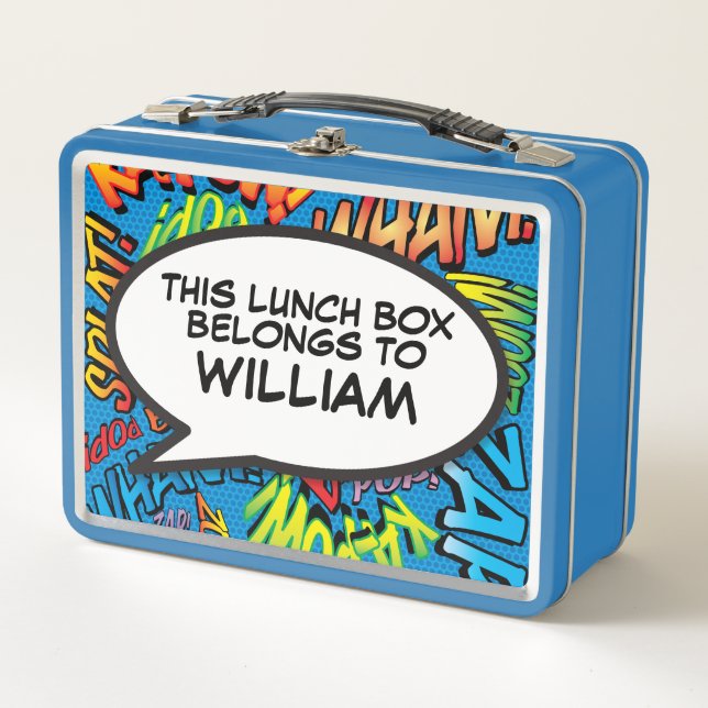 Lunch Box Votre message bulle de discours Fun Retro bande de (Devant)