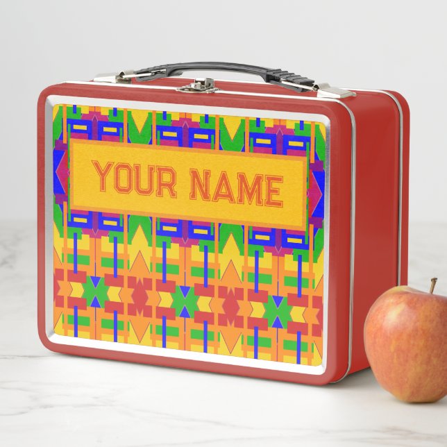 Lunch Box Votre nom Art graphique Vintage inspiré (En situation)