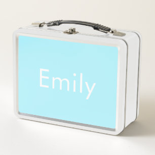 Lunch Box Votre propre nom ou mot Bleu ciel doux