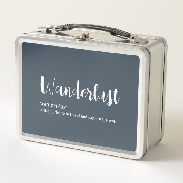 Lunch Box Wanderlust définition blanc gris bleu couleur (Devant)