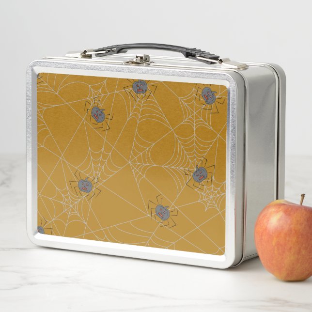Lunch Box Web et citrouilles d'araignées d'Halloween (En situation)