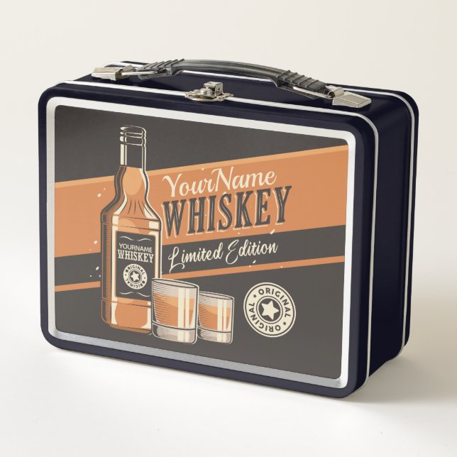 Lunch Box Whiskey Liquor Bottle Western Bar (Devant)