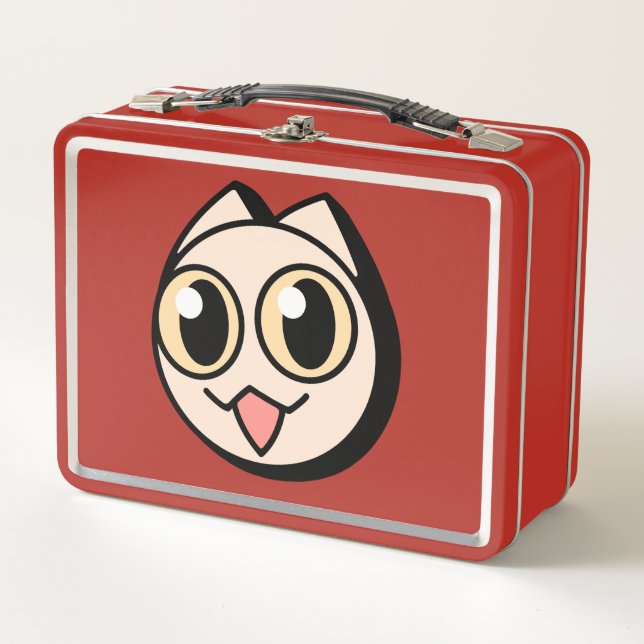 Lunch Box White Cartoon Cat (Devant)