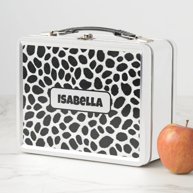 Lunch Box White Leopard Elégante Collection de luxe tendance (En situation)