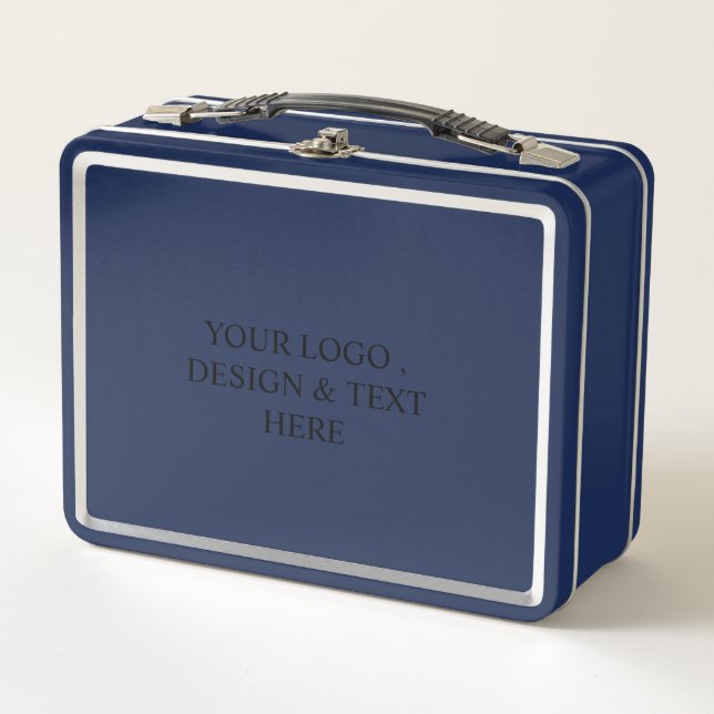 Lunch Box White Personalized – Your Logo & Text Here (Devant)